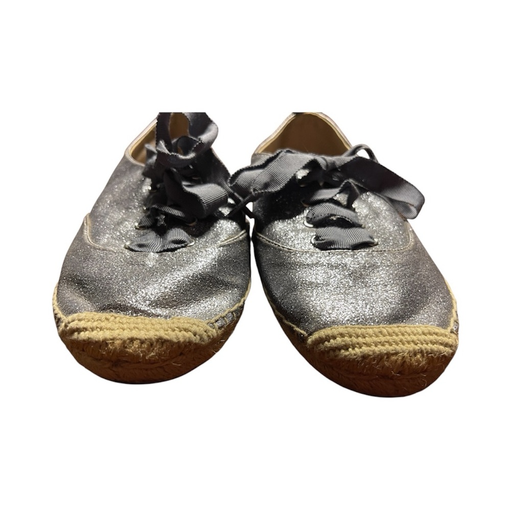 Coach | Ramira Espadrilles Gunmetal Glitter Lace-ups - Picture 4 of 10